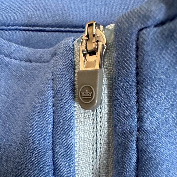 Peter Millar Perth Melange performance 1/4 zip blue Large golf outdoor LSCC 1908 - Picture 7 of 9